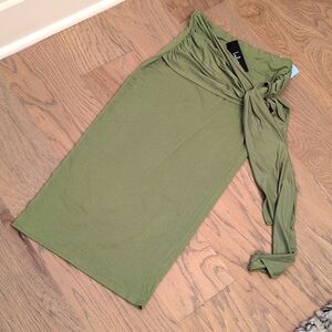 Lulu’s Ruched Tie Front Midi pencil Skirt Size XS